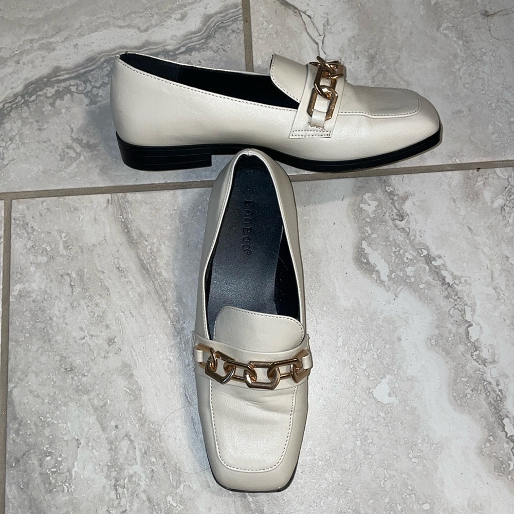 Bone Square front loafers